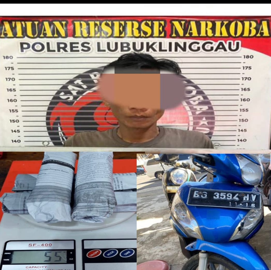 Satres Narkoba Berhasil Mengamankan Seorang Pria Berinisial A (39) Diringkus Saat Membawa 55 Gram Ganja Kering Yang di Pasok Dari Provinsi Bengkulu