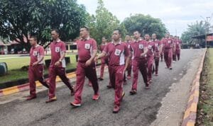 Batalyon B Pelopor  Bangun Budaya Sehat Lewat Rutinitas Olahraga Pagi