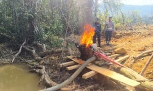 Batalyon B Pelopor Lakukan Penindakan PETI di Rawas Ulu dan Ulu Rawas, Muratara