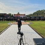 Satbrimob Polda Sumsel Batalyon B Pelopor Melaksanakan Apel Virtual Gelar Kendaraan Dan Peralatan : Pastikan Kesiapan Operasional Dan Respons