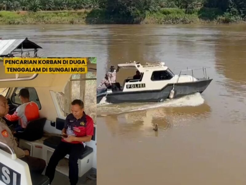 Heboh ! Korban Diduga Tenggelam di  Sungai Musi ,Polsek Ma.Lakitan Polres Musi Rawas Sigap Lakukan Pencarian