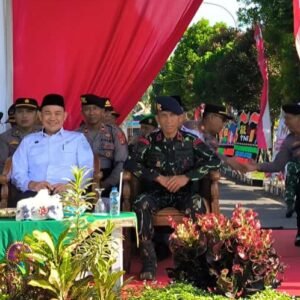 Personil Batalyon B Pelopor mengikuti Upacara HUT TNI ke-80 di Lubuklinggau