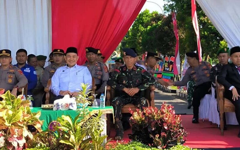 Personil Batalyon B Pelopor mengikuti Upacara HUT TNI ke-80 di Lubuklinggau