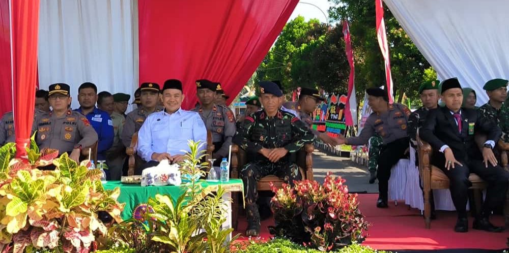Personil Batalyon B Pelopor mengikuti Upacara HUT TNI ke-80 di Lubuklinggau