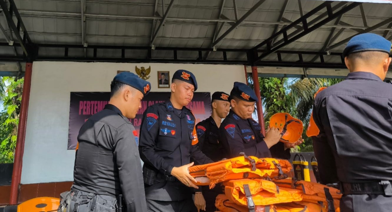 TIM SAR Satbrimob Polda Sumsel Batalyon B Pelopor Gelar Kesiapsiagaan di Mako.