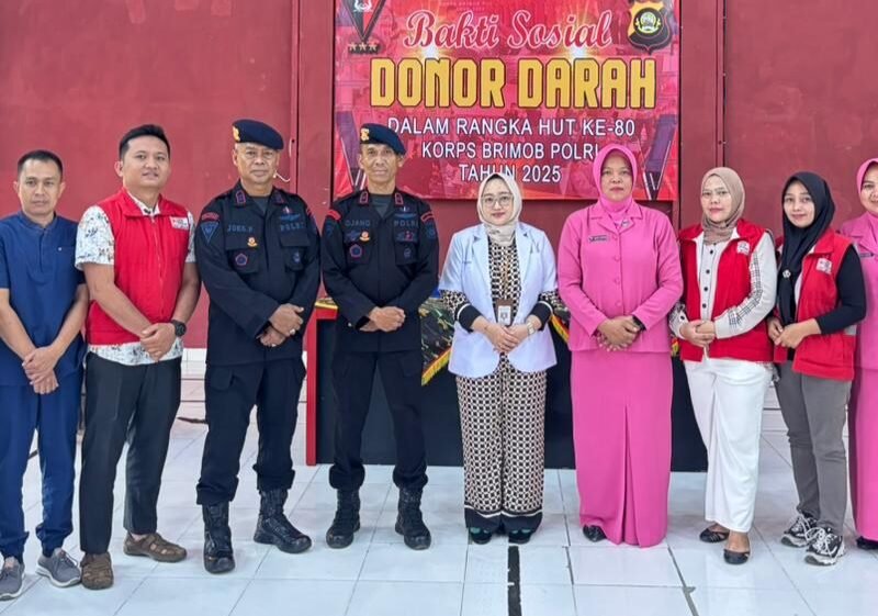 Batalyon B Pelopor Gelar Donor Darah Sambut HUT ke-80 Korps Brimob Polri