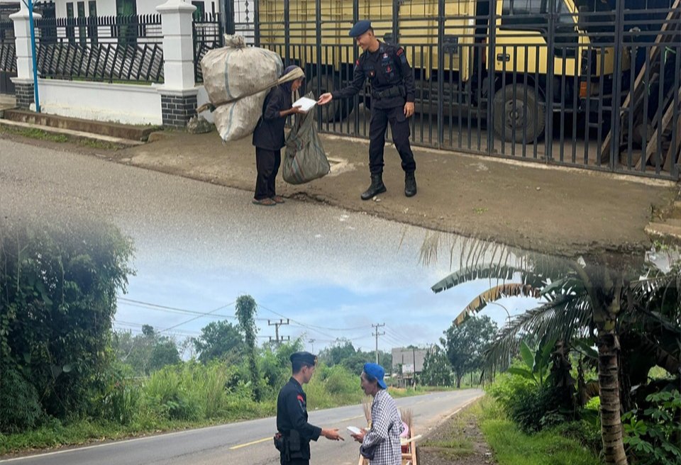 Satbrimob Polda Sumsel Batalyon B Pelopor Laksanakan “Jumat Berkah”, Wujud Kepedulian bagi Sesama.