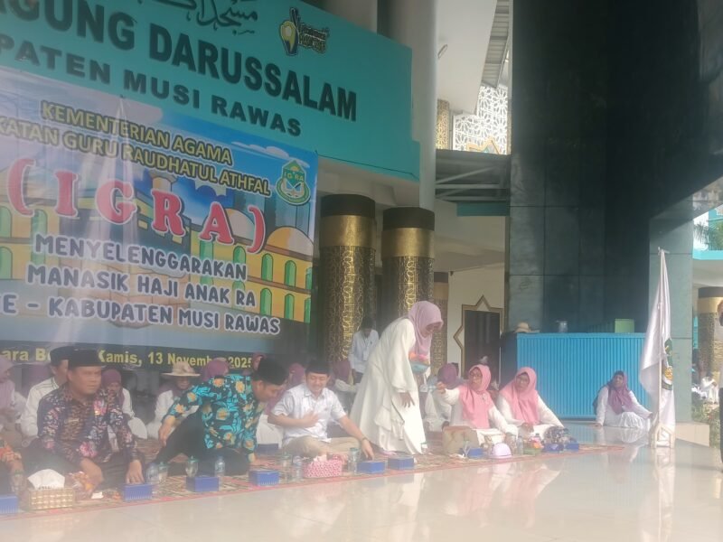 Kemenag dan IGRA Gelar Manasik Haji Anak RA se-Kabupaten Musi Rawas di Lapangan Masjid Agung Darussalam