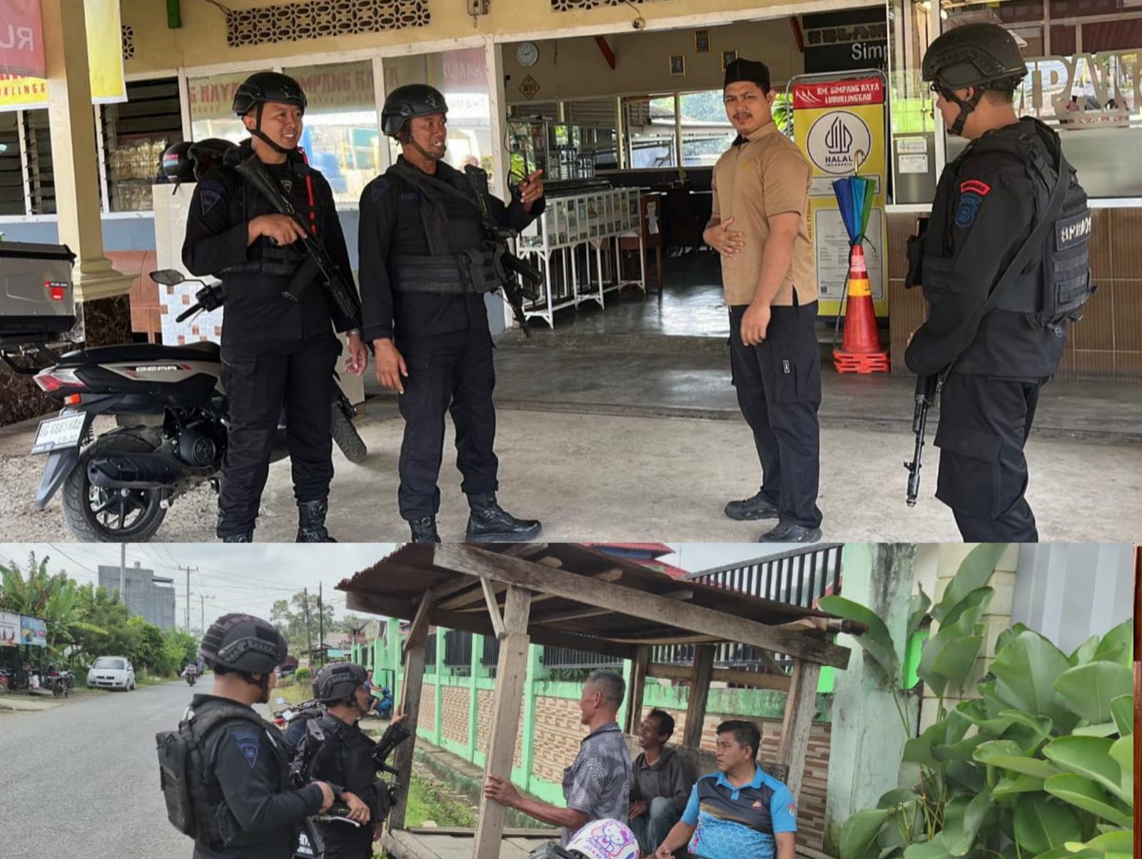 Satbrimob Polda Sumsel Batalyon B Pelopor Hadir di Tengah Masyarakat Lewat Patroli Dialogis