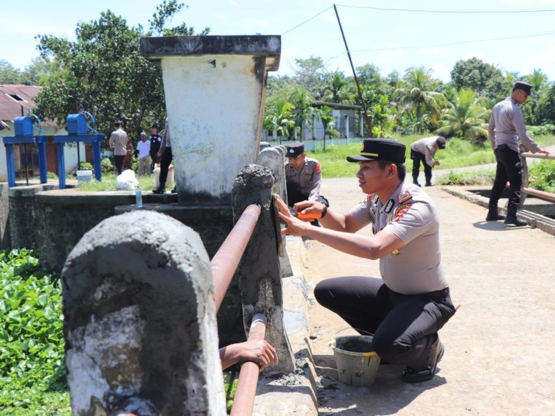 Dukung Program Kapolda Sumsel, Polres Musi Rawas Revitalisasi Jembatan Dam Impres Lewat Program BELIDA