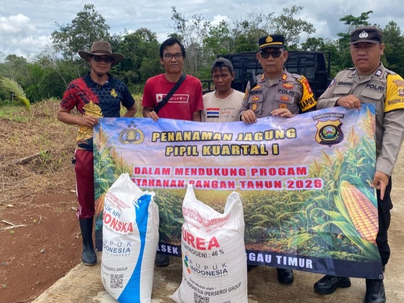 Polsek Lubuk Linggau Timur Tanam Jagung Serentak, Dukung Ketahanan Pangan Nasional