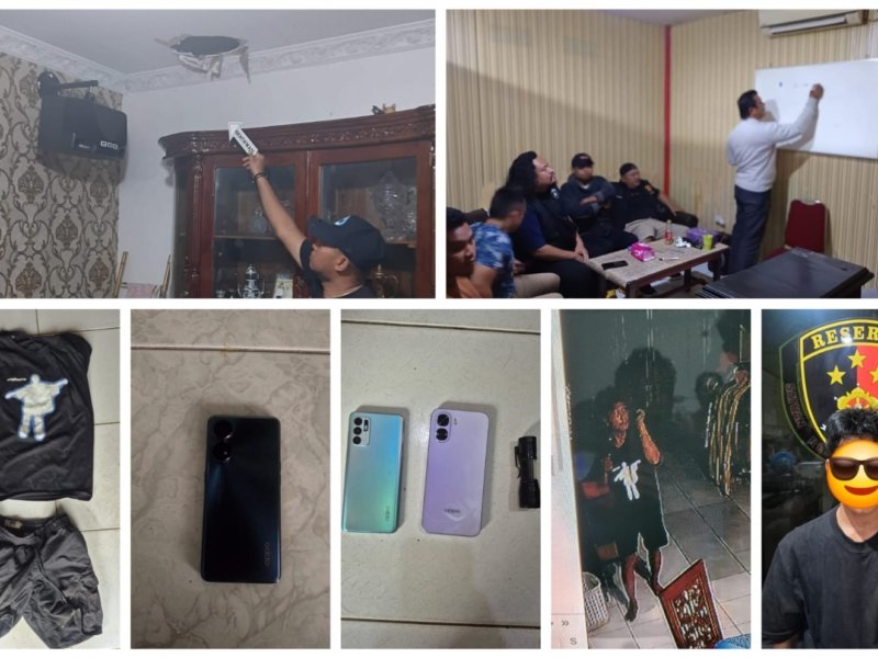 Pelaku Curat Jebol Plafon Ditangkap Kurang dari 12 Jam, Tiga HP Raib