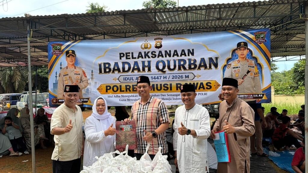 Sinergi dan Kepedulian: Polres Musi Rawas Bersama Polsek Jajaran Kurbankan 61 Ekor Hewan pada Idul Adha 1447 H