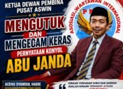 Ketua Dewan Pembina Pusat ASWIN Mengutuk dan Mengecam Keras Pernyataan Konyol Abu Janda