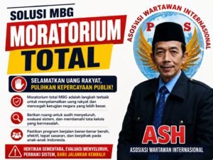 Moratorium Total MBG: Menyelamatkan Uang Rakyat dan Memulihkan Kepercayaan Publik  Oleh: Aceng Syamsul Hadie (ASH)