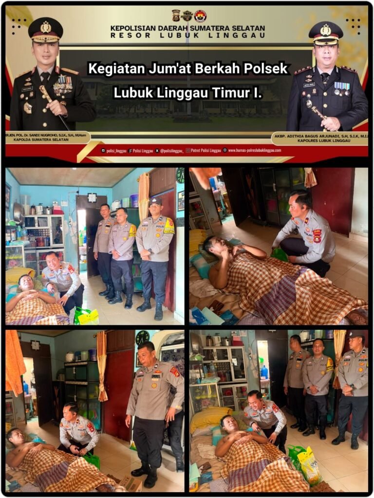 Kapolsek Lubuk Linggau Timur I Pimpin Langsung Kegiatan Jum’at Berkah, Salurkan Sembako kepada Warga Kurang Mampu
