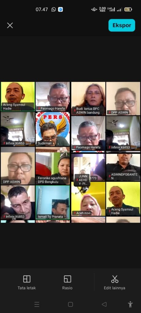 ASWIN Gelar Zoom Meeting Nasional, Tekankan Pentingnya Sertifikasi Internasional bagi Wartawan