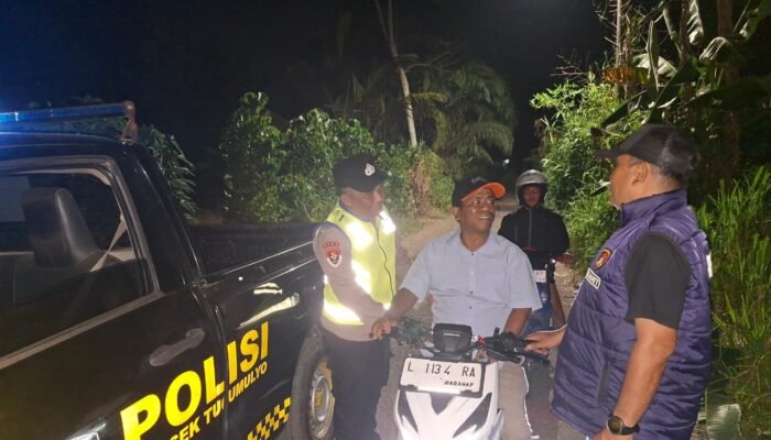 Polsek Tugumulyo Polres Musi Rawas Gelar Pembinaan dan Himbauan di Lokasi Balap Liar Jalan Lintas Kalibening