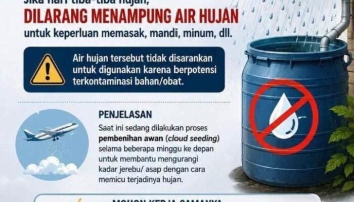 HEBOH POSTER LARANGAN TAMPUNG AIR HUJAN, BMKG TEGASKAN HOAKS! ADA OMC, TAPI BUKAN BERARTI AIR HUJAN BERACUN