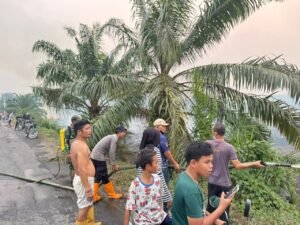 4 Hektare Lahan Gambut Terbakar di Prabumulih II, Polsek Muara Lakitan Bersama TNI dan Warga Bergerak Cepat