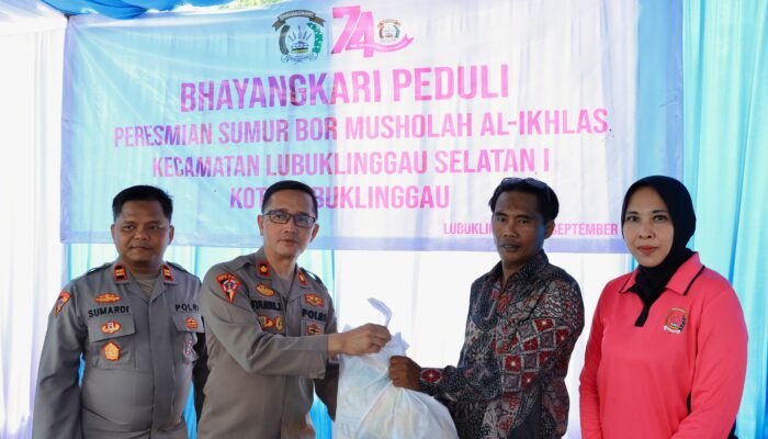 Polres Lubuk Linggau Resmikan Dua Sumur Bor di Kelurahan Rahma, Bantu Warga Hadapi Musim Kemarau