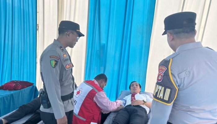 Polres Lubuk Linggau Gelar Donor Darah HUT ke-75 Humas Polri, Kumpulkan 25 Kantong Darah